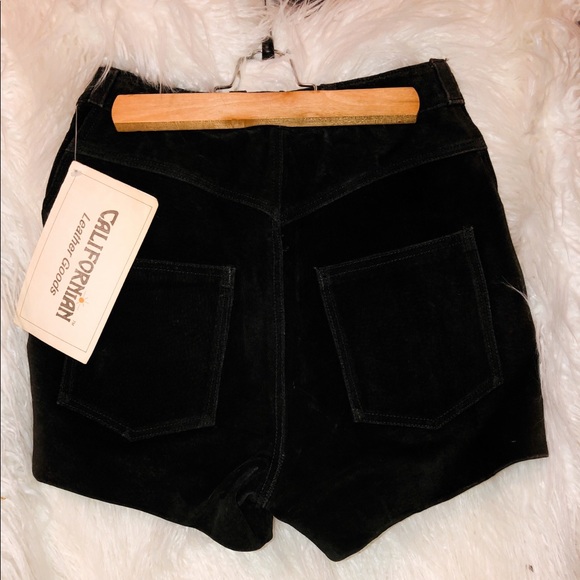 Pants - Vintage NWT Suede Black Shorts
